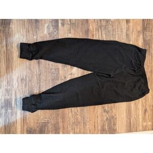 Love Love Love Black Textured Basketweave Joggers Womens Large Lounge Pants